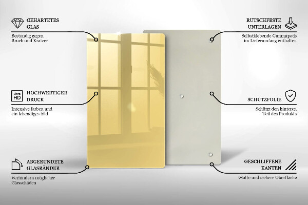 Tabla de cortar de vidrio Amarillo