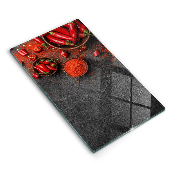 Tabla de cortar de vidrio Chiles rojos