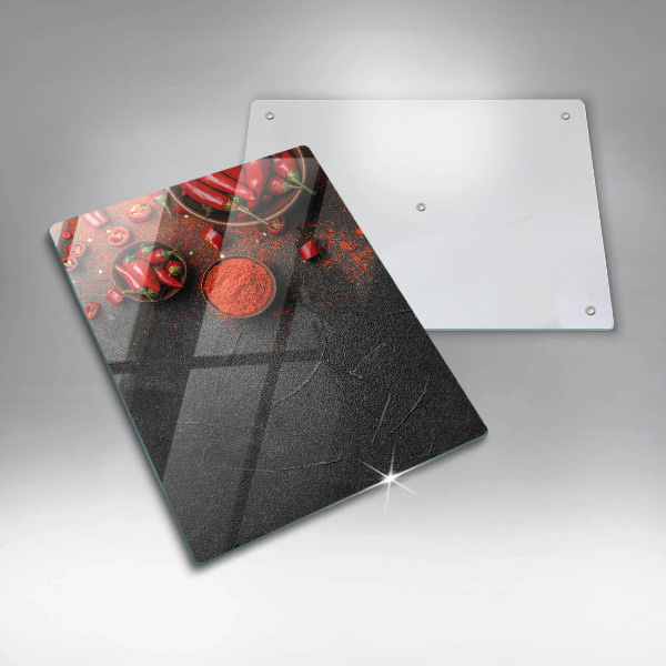 Tabla de cortar de vidrio Chiles rojos