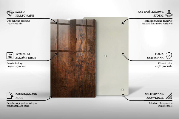 Tabla de cortar de vidrio Tablero de madera oscura