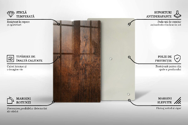 Tabla de cortar de vidrio Tablero de madera oscura