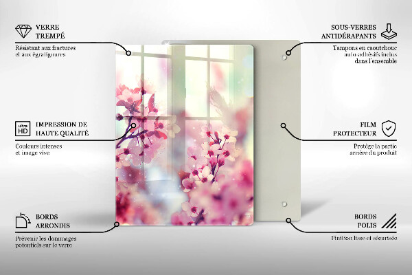 Tabla de cortar de vidrio Tablero de madera oscura