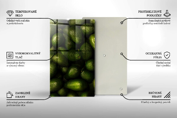 Tabla de cortar de vidrio Fruta de aguacate