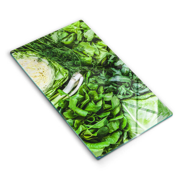 Tabla de cortar de vidrio Vegetales verdes