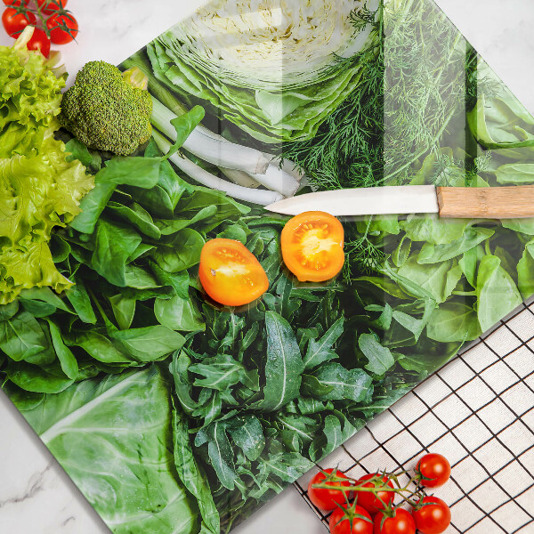 Tabla de cortar de vidrio Vegetales verdes