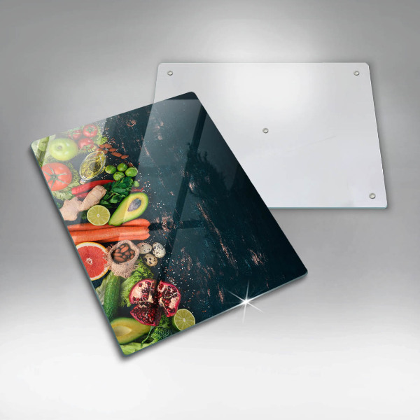 Tabla de cortar de vidrio Frutas y vegetales