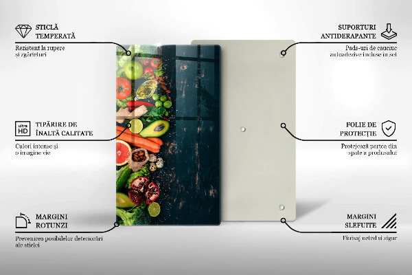 Tabla de cortar de vidrio Frutas y vegetales