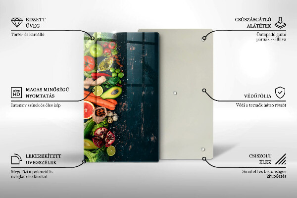 Tabla de cortar de vidrio Frutas y vegetales