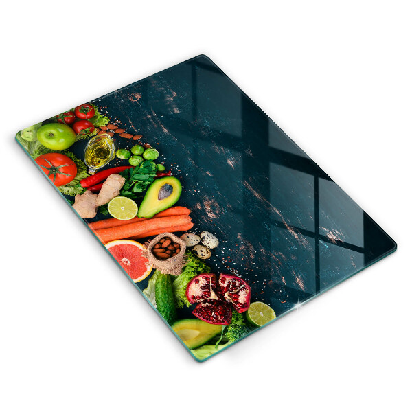 Tabla de cortar de vidrio Frutas y vegetales
