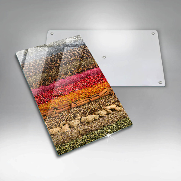 Tabla de cortar de vidrio Especias coloridas