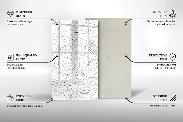 Tabla de cortar de vidrio Formas abstractas