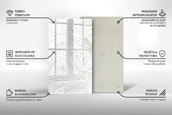 Tabla de cortar de vidrio Formas abstractas