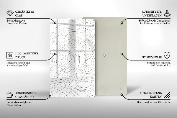 Tabla de cortar de vidrio Formas abstractas
