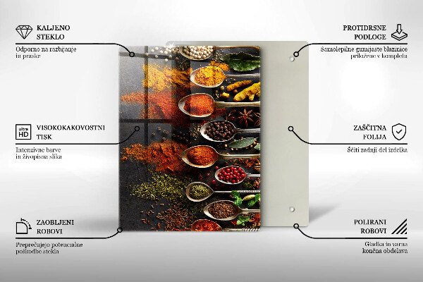 Tabla de cortar de vidrio Hojas boho pintadas