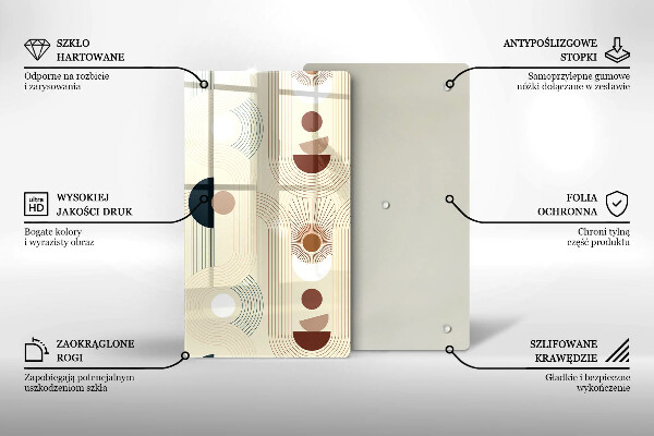 Tabla de cortar de vidrio Formas de geometría boho