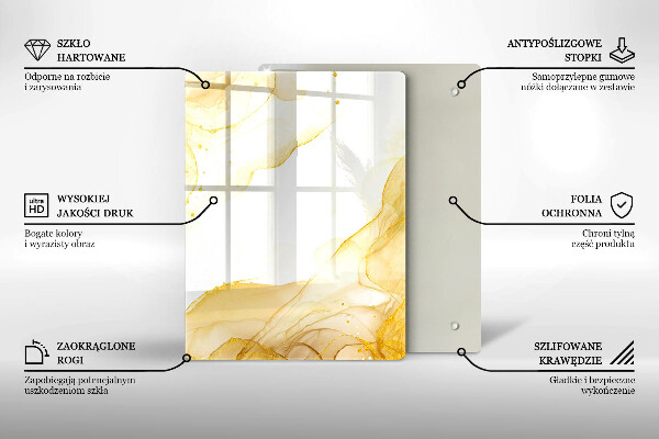 Tabla de cortar de vidrio Patrón de hojas boho