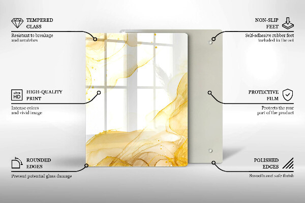 Tabla de cortar de vidrio Patrón de hojas boho