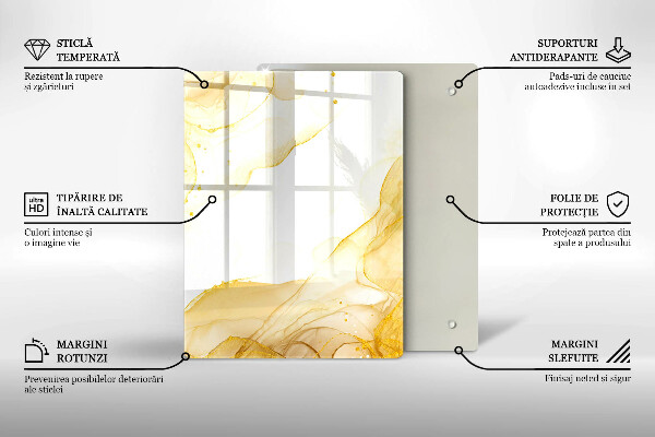 Tabla de cortar de vidrio Patrón de hojas boho