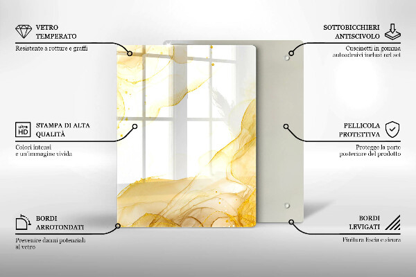 Tabla de cortar de vidrio Patrón de hojas boho