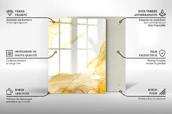 Tabla de cortar de vidrio Patrón de hojas boho