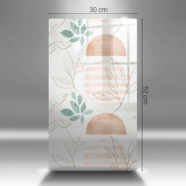 Tabla de cortar de vidrio Patrón de hojas boho