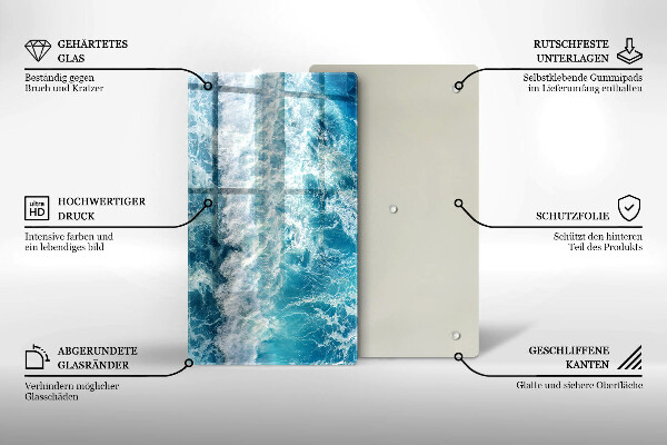 Tabla de cortar de vidrio Olas de agua de mar