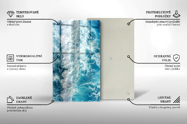 Tabla de cortar de vidrio Olas de agua de mar