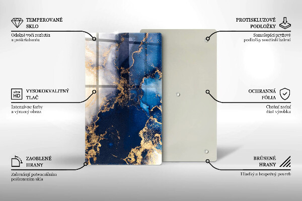 Tabla de cortar de vidrio Fondo elegante y oro