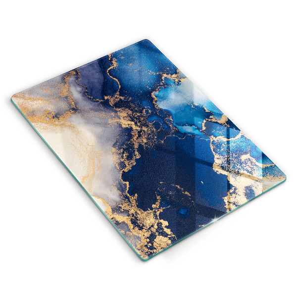 Tabla de cortar de vidrio Fondo elegante y oro