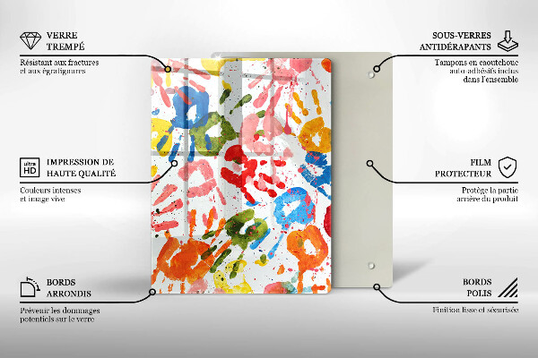 Tabla de cortar de vidrio Fondo elegante y oro