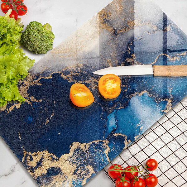 Tabla de cortar de vidrio Fondo elegante y oro