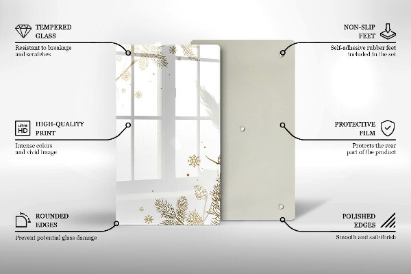 Tabla de cortar de vidrio Decoraciones de invierno