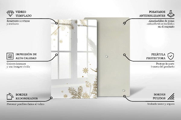 Tabla de cortar de vidrio Decoraciones de invierno