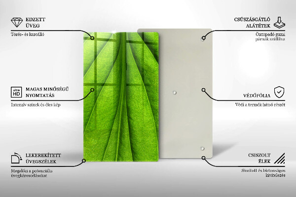 Tabla de cortar de vidrio Hoja de vena natural