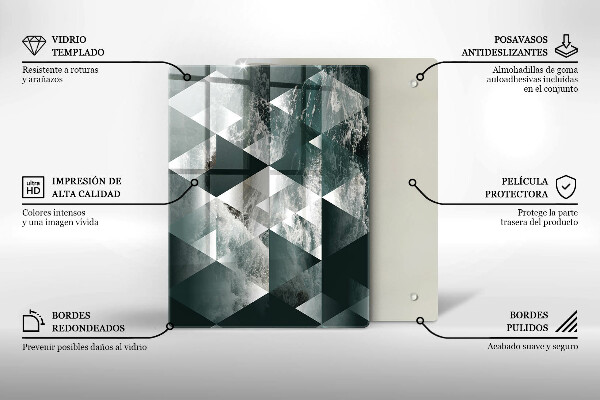 Tabla de cortar de vidrio Piedra dorada agrietada
