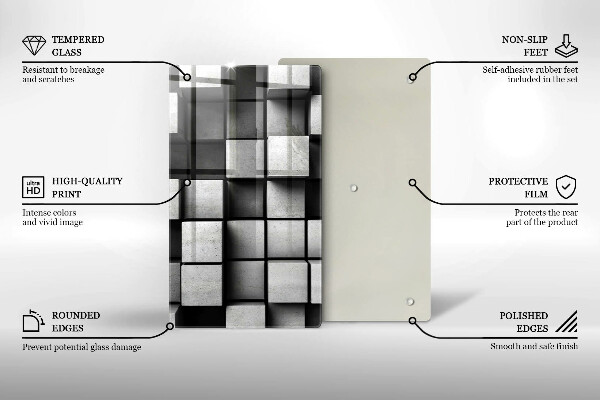 Tabla de cortar de vidrio Fondo de geometría 3d