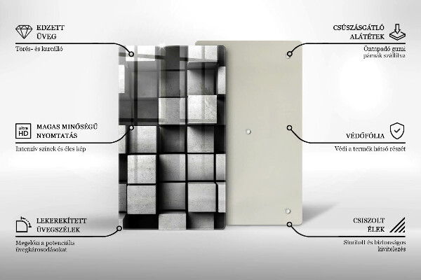 Tabla de cortar de vidrio Fondo de geometría 3d