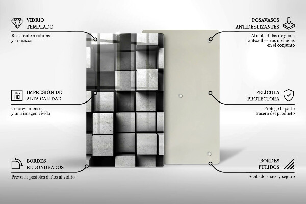 Tabla de cortar de vidrio Fondo de geometría 3d
