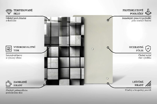 Tabla de cortar de vidrio Fondo de geometría 3d