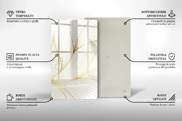 Tabla de cortar de vidrio Patrón de líneas modernas
