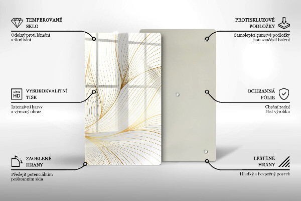 Tabla de cortar de vidrio Patrón de líneas modernas