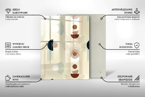 Tabla de cortar de vidrio Patrón de líneas modernas