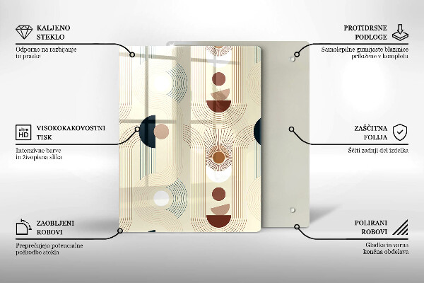 Tabla de cortar de vidrio Patrón de líneas modernas