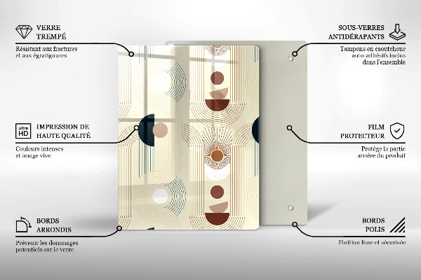 Tabla de cortar de vidrio Patrón de líneas modernas