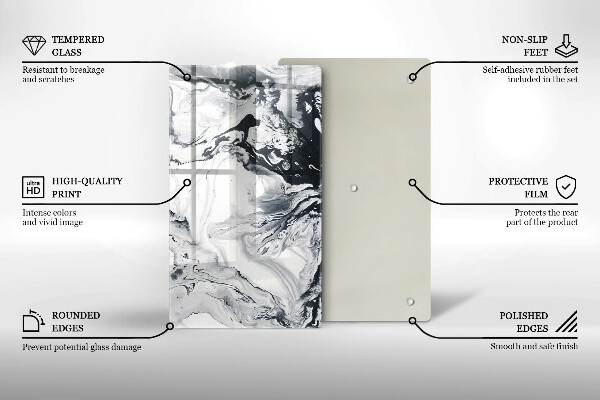 Tabla de cortar de vidrio Abstracción de tinta