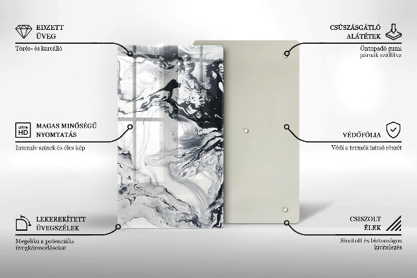 Tabla de cortar de vidrio Abstracción de tinta
