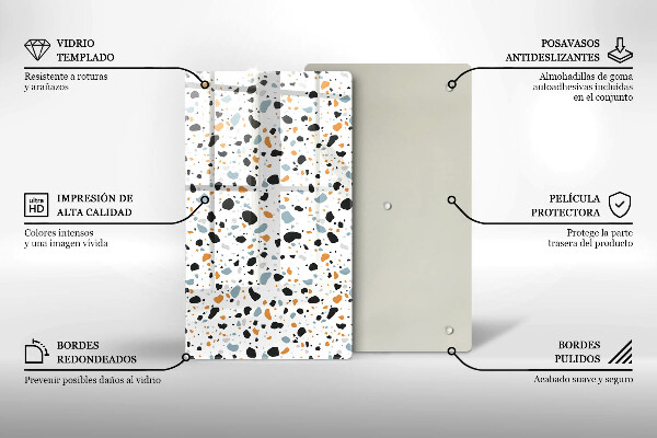 Tabla de cortar de vidrio Gres decorativo