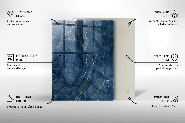 Tabla de cortar de vidrio Gres decorativo