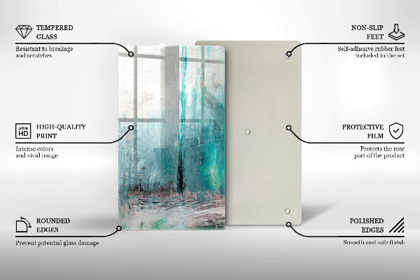 Tabla de cortar de vidrio Fondo de abstracción de pintura