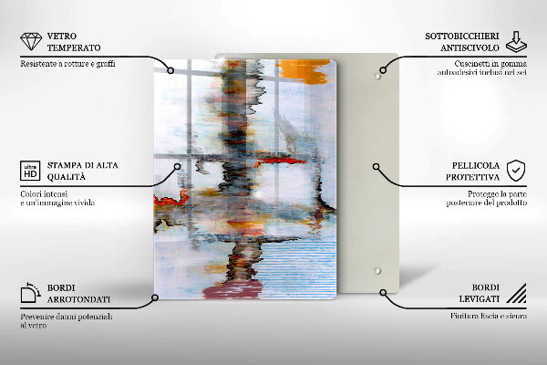 Tabla de cortar de vidrio Fondo de abstracción de pintura